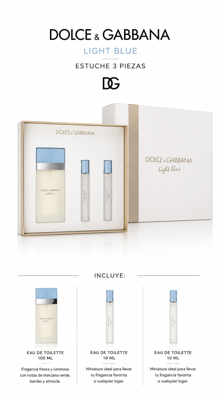 Estuche Light Blue 3 Piezas